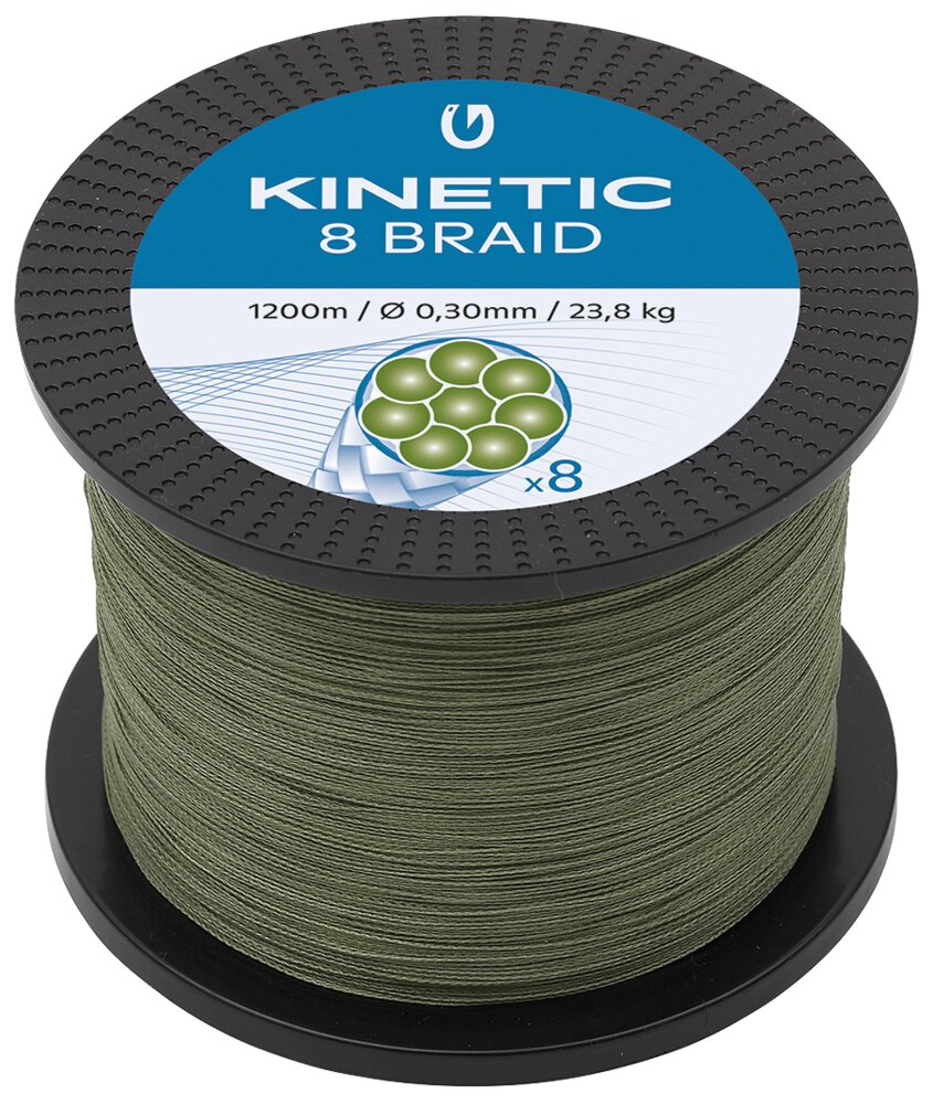 Kinetic 8 Braid 1200 m 0,30 mm/23,8 kg - Dusty Green