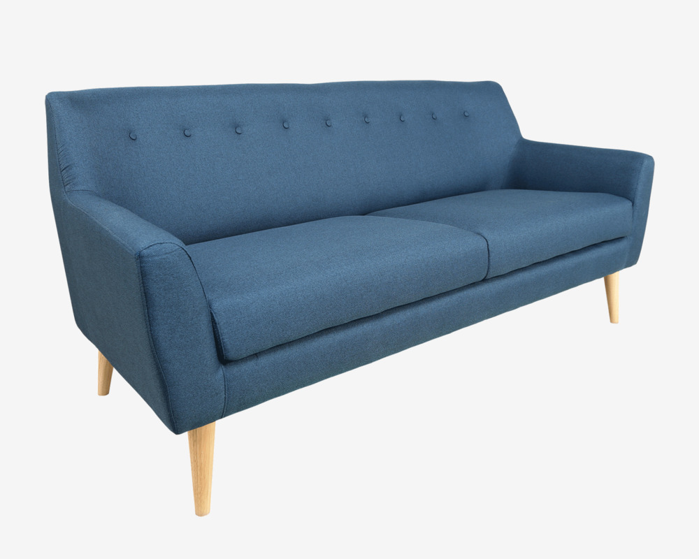 Sofa 3 Pers Retro Blå