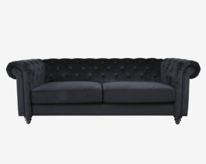 Sofa 3 Pers. Chesterfield Sort velour