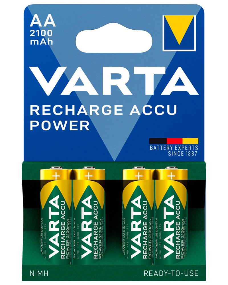 VARTA Genopladelig batteri - AA 2100mAh 4-pak