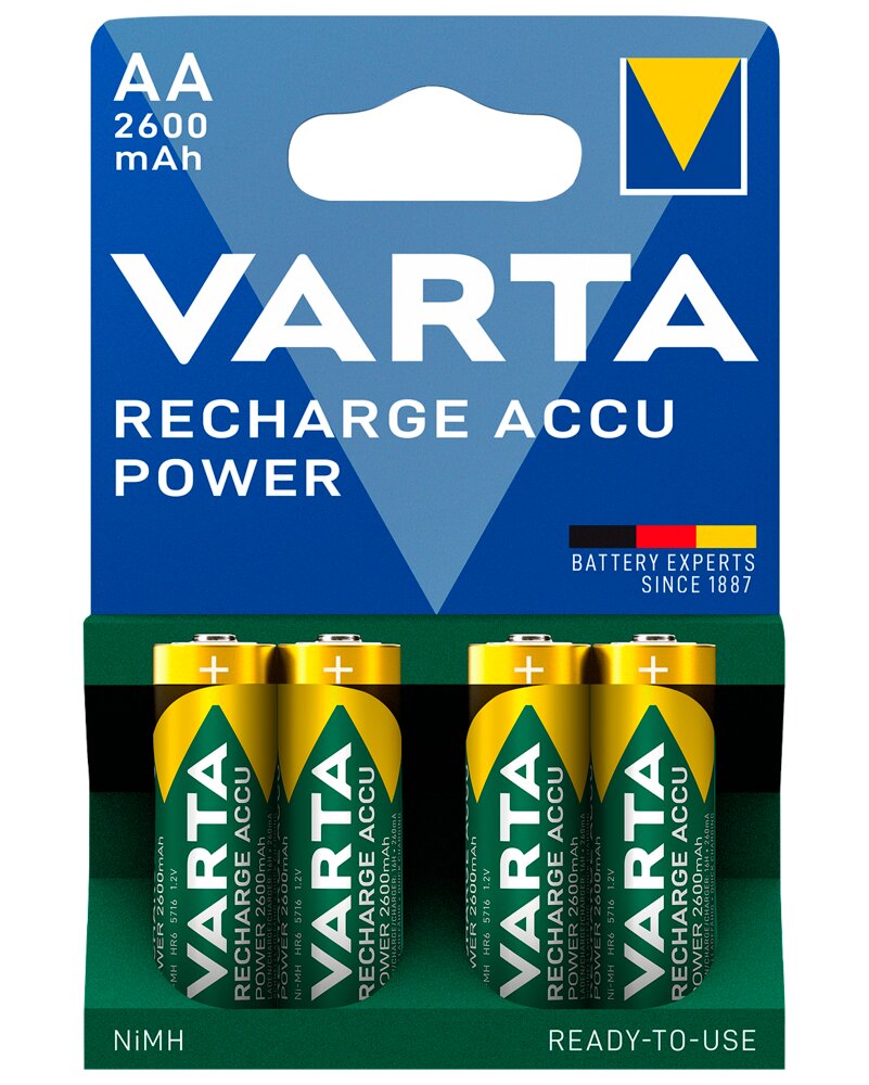 VARTA - Genopladelig batteri - AA 2600mAh 4-pak