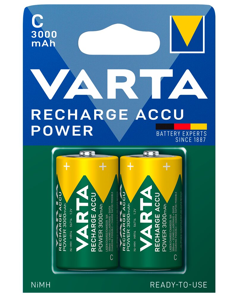 VARTA - Genopladelig batteri  - C 3000mAh 2-pak