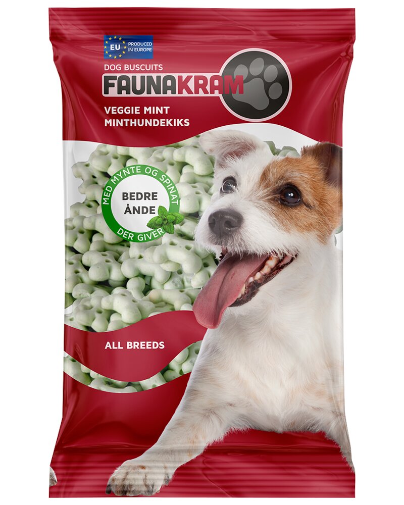 Faunakram - Hundekiks med mintsmag 400 g