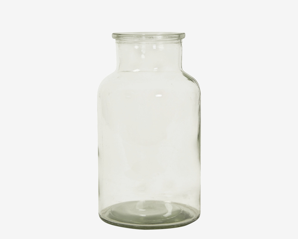 Flaske Rund Glas H.20 cm 
