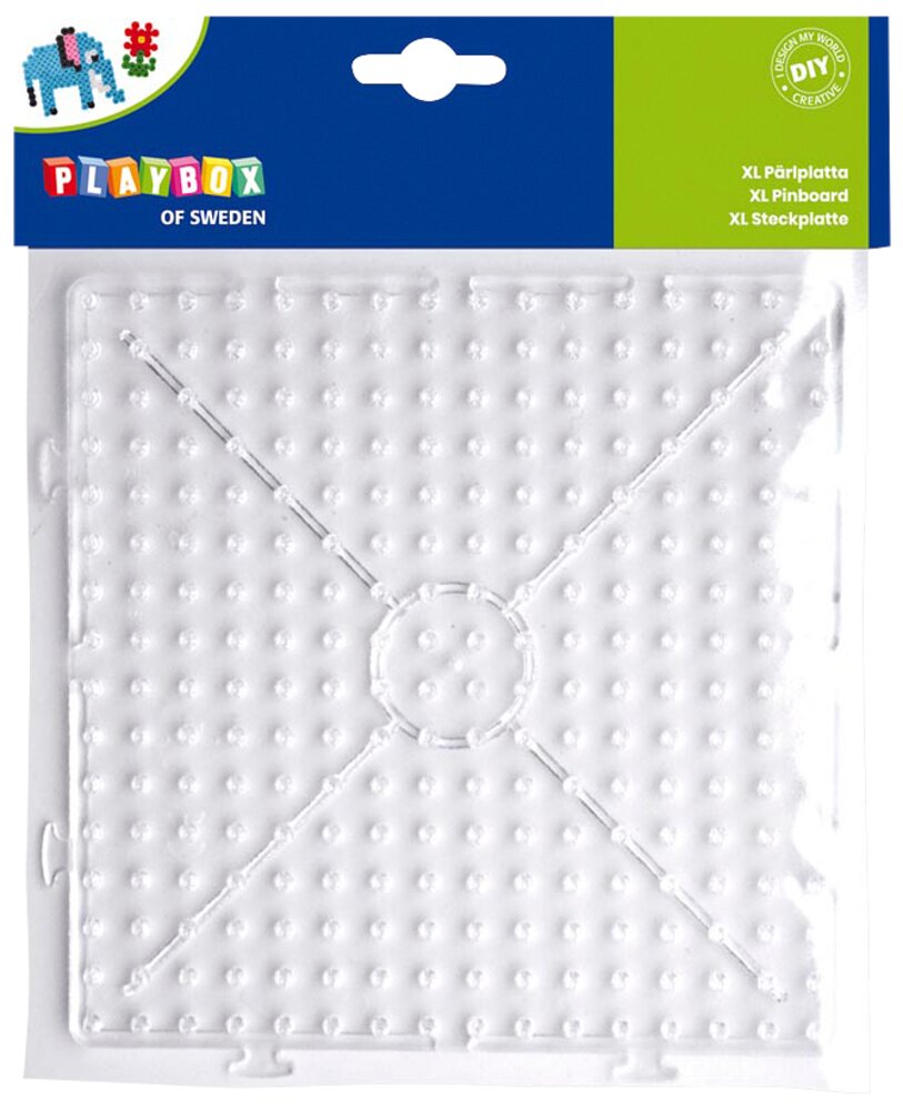 Playbox - XL-perleplade kvadratisk - 16 x 16 cm