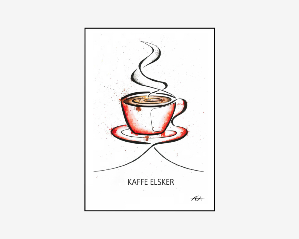 A3 Plakat Kaffe Elsker Malet