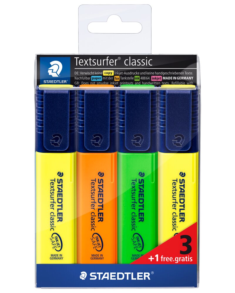 Staedtler Textsurfer Highlighter Classic - 4-pak