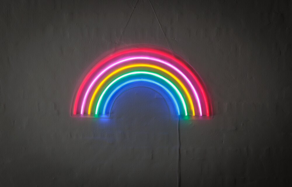 Duke tæt Absolut BRIGHT DESIGN Neonskilt Regnbue H. 32 x B. 63 cm