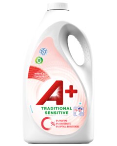 A+ Sensitive vaskemiddel 3,75 L - color+hvid