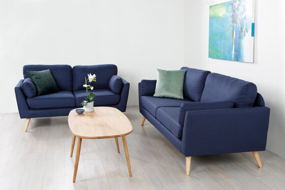 Malmø blåt sofasæt 3 + 2 pers.