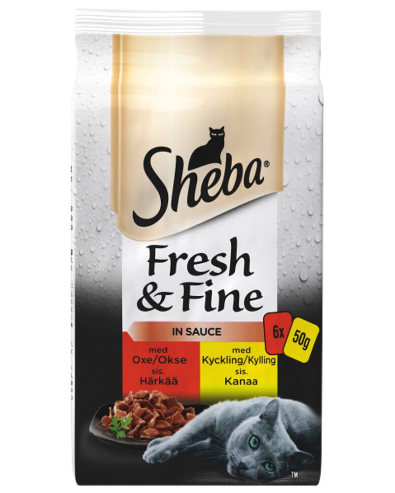 Sheba Vådfoder bøf og kylling 6 x 50 g