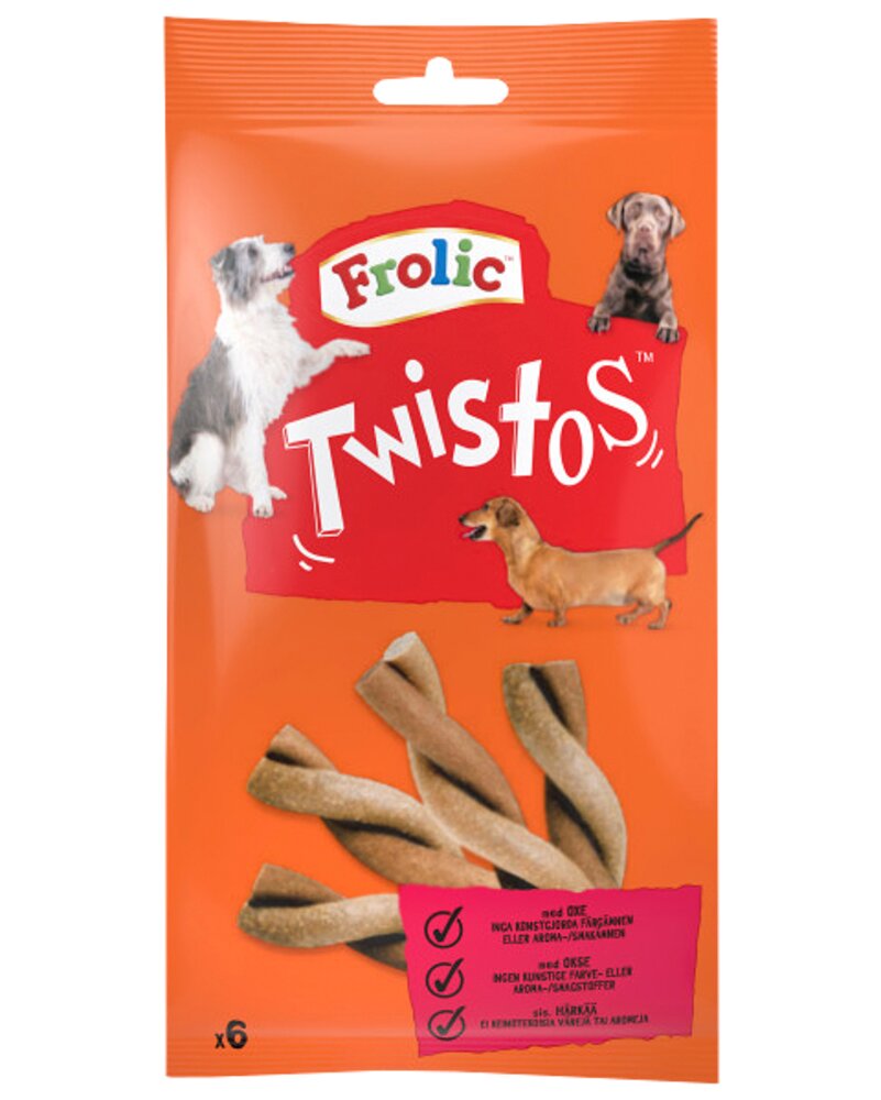 Frolic Twistos tyggepind oksekød og ost