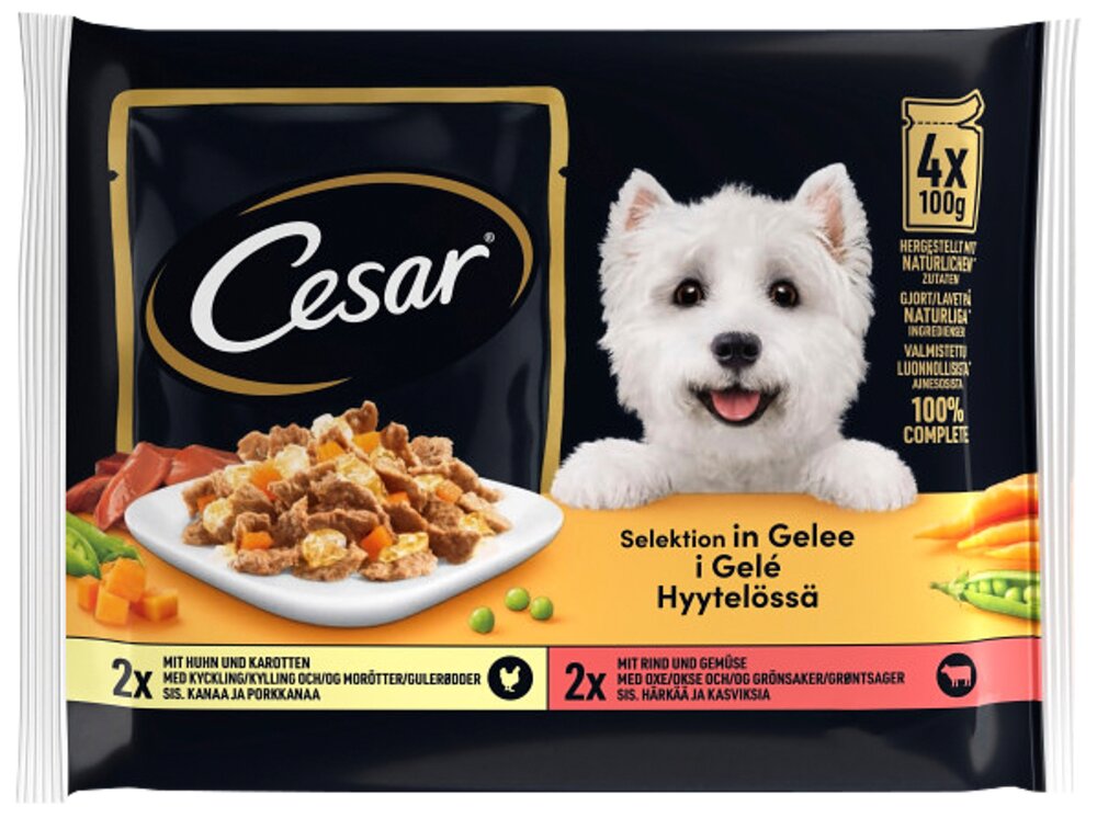 Cesar Selection kylling og oksekød 4 x 100 g