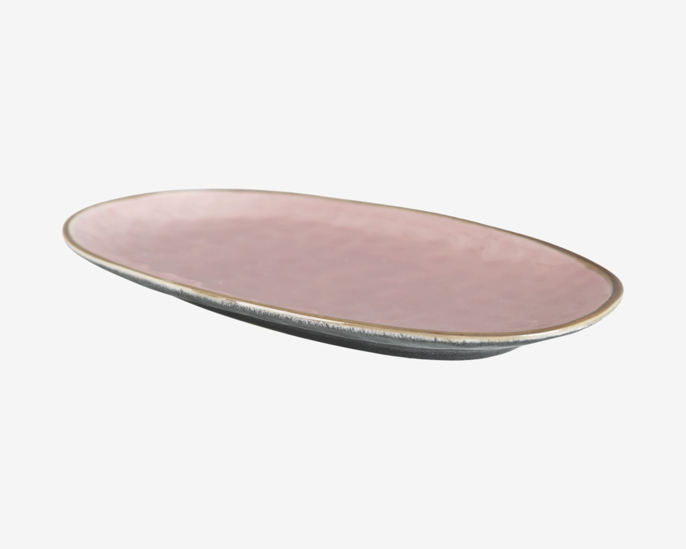 Serveringsfad Oval Sort/Rosa 31 x 17,5 cm 