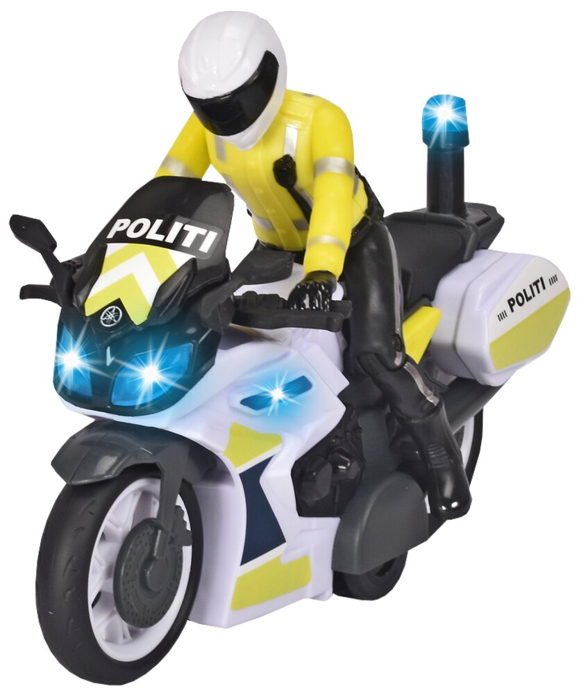 Politimotorcykel med betjent