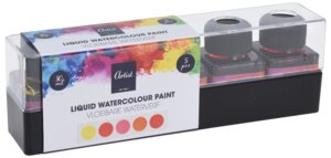 Akvarelfarve flydende 5 x 30 ml Assorterede farver