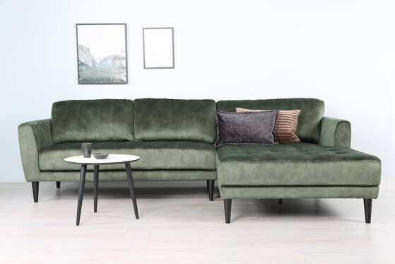 Stor grøn flyder sofa i velour