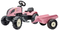 FALK Pedaltraktor med vogn pink ride on