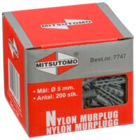 Mitsutomo - Nylon murplug 5 mm 200 stk.