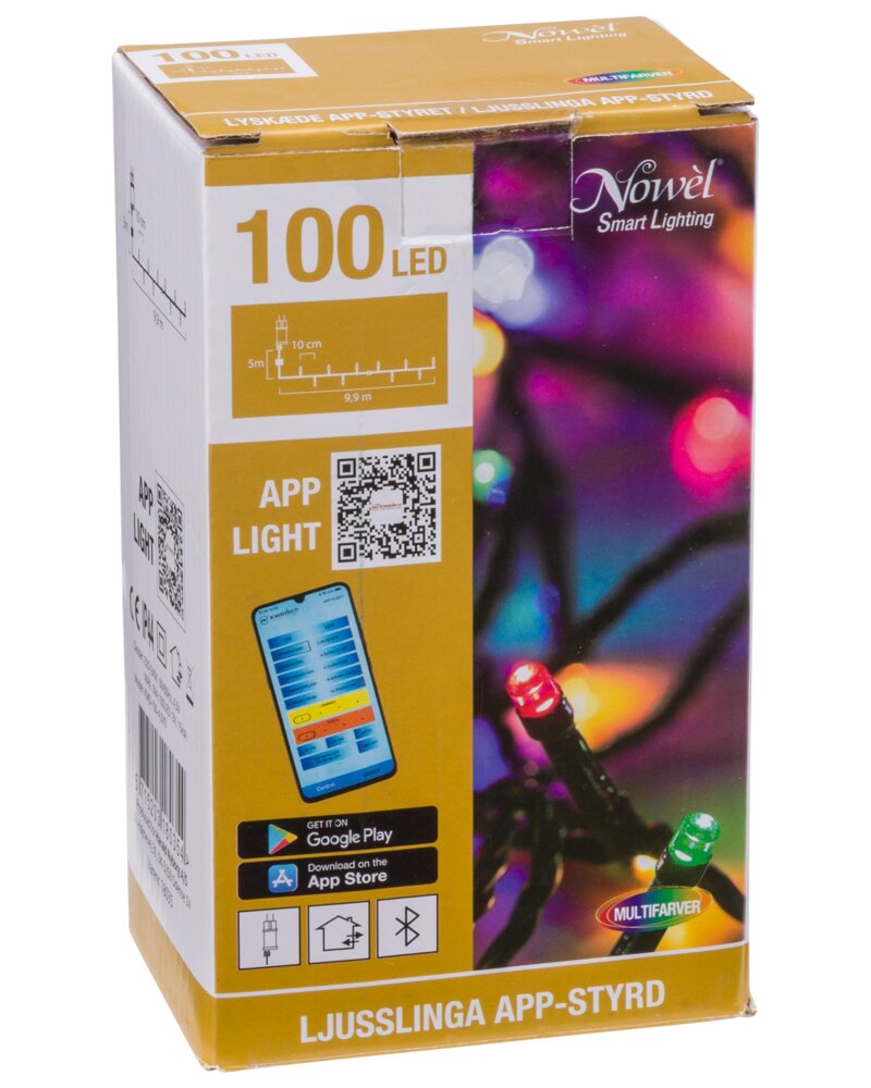 Nowel  APP Lyskæde 100 LED multifarver