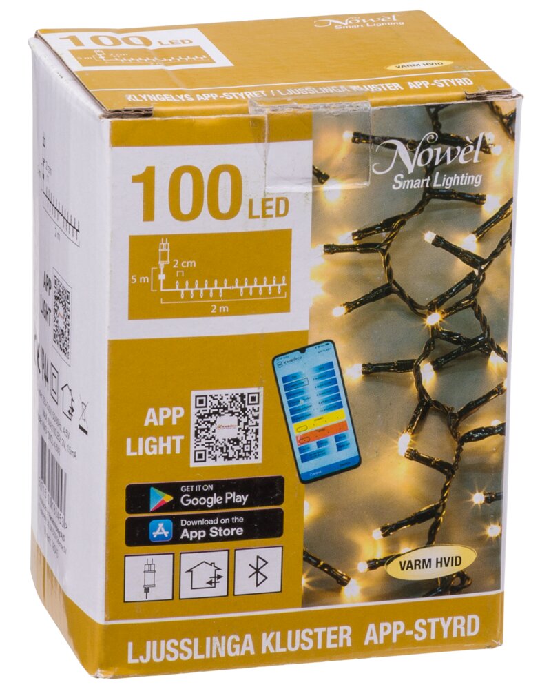 Nowel APP Klyngelys 100 LED varm hvid