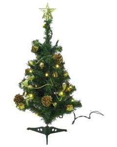Nowel Juletræ med lys og pynt 60 cm