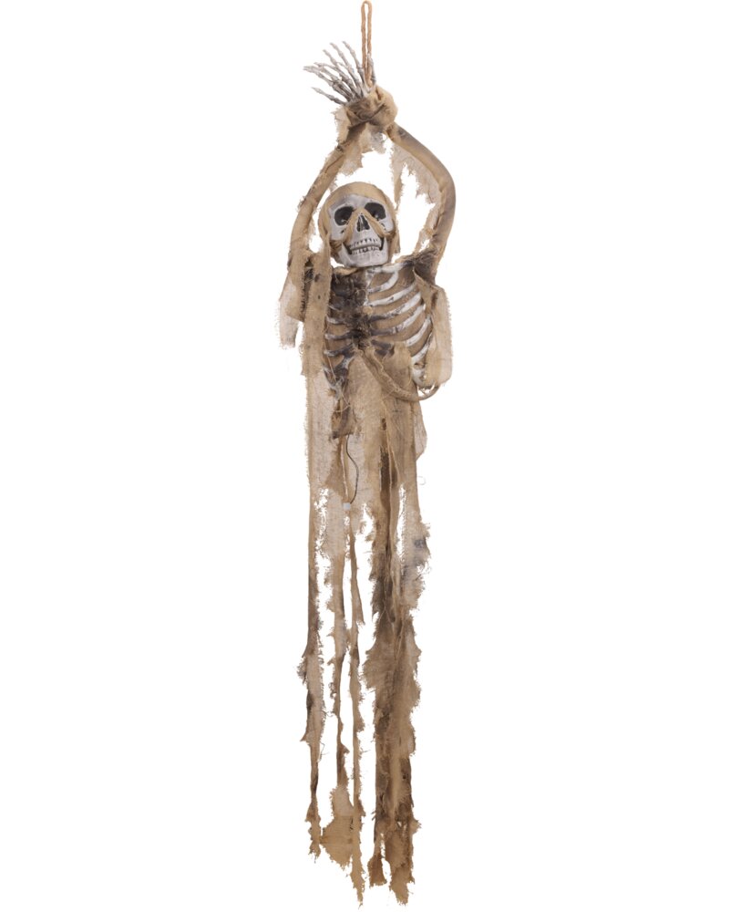 Halloween Skelet hængende 184 cm bevæg., lys og lyd