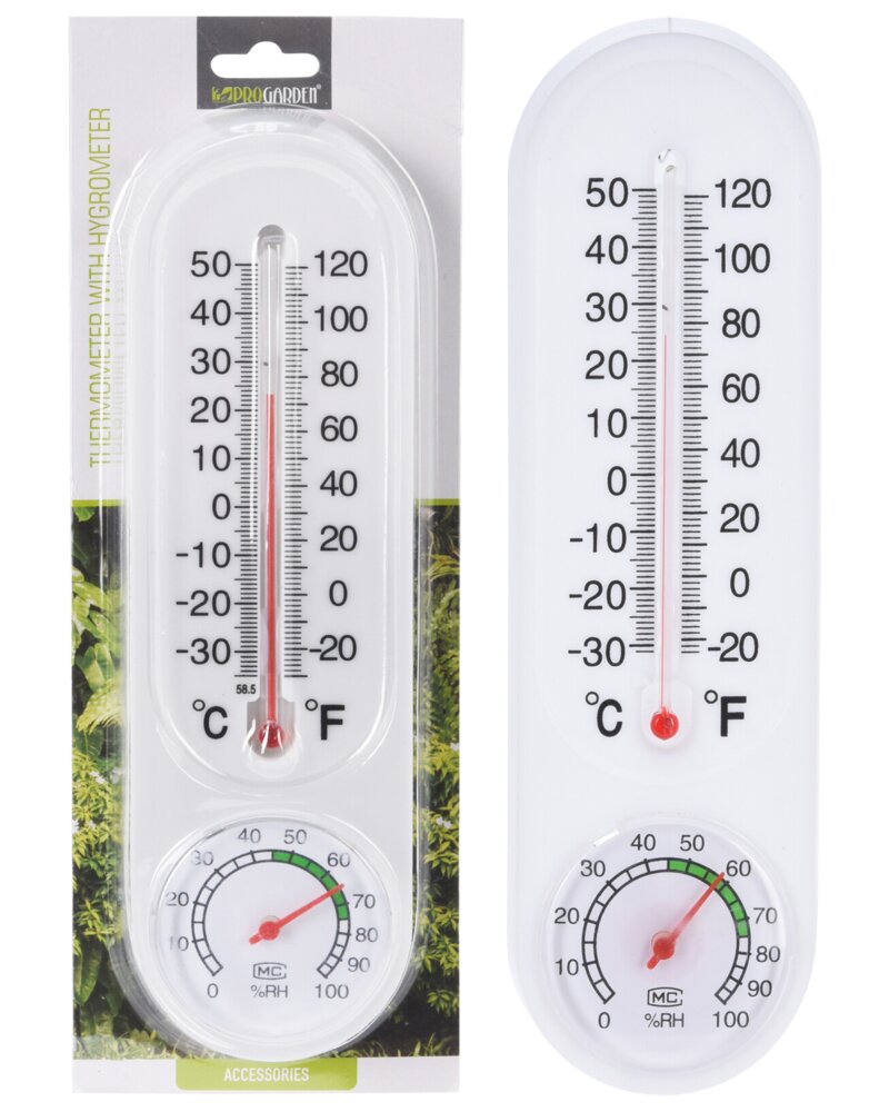 Termometer med hygrometer ude - hvid
