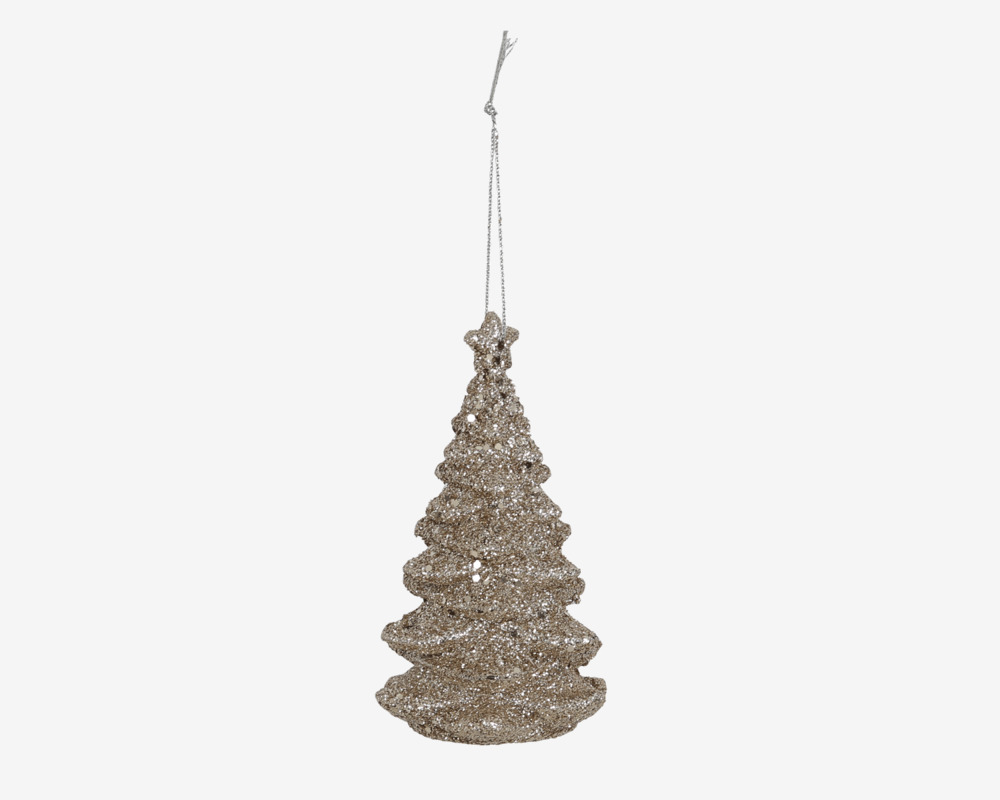 Juletræ Hænge Med Glitter H.10 cm 