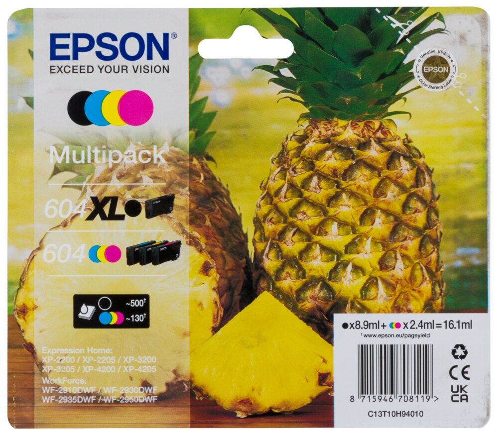 Epson Blæk multipack 604XL - sort/604 farver