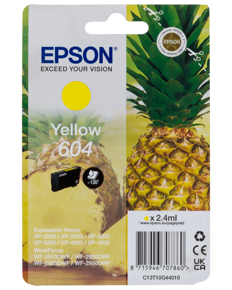 Epson Blæk single 604  - gul/yellow