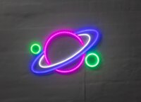 BRIGHT DESIGN Neonskilt Planet H. 28 x B. 40 cm