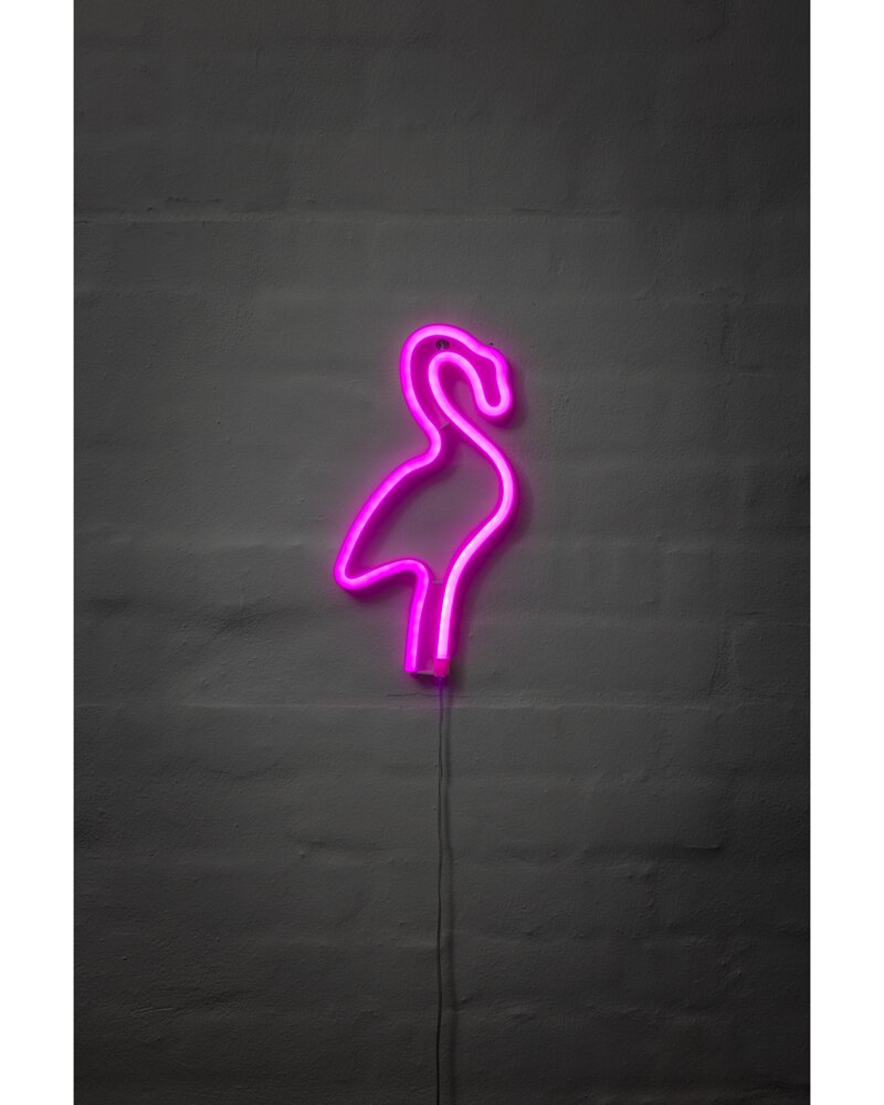 BRIGHT DESIGN Neonskilt Flamingo H. 29 x B. 14 cm