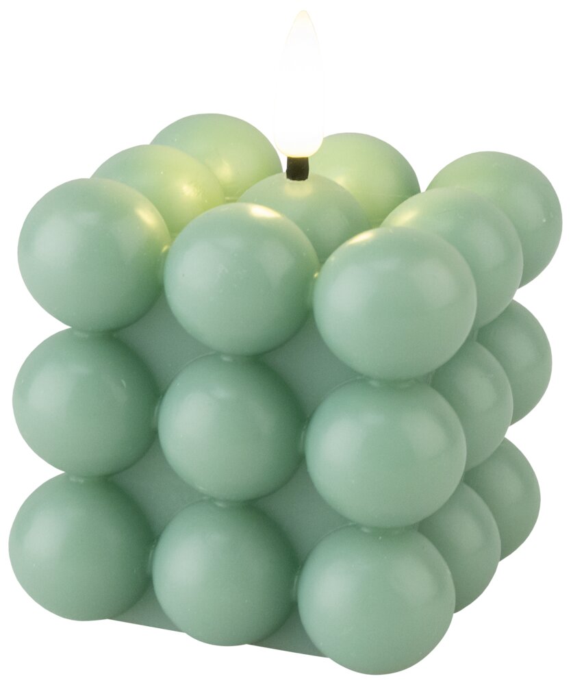 LED-bobbellys H. 7,5 cm - grøn