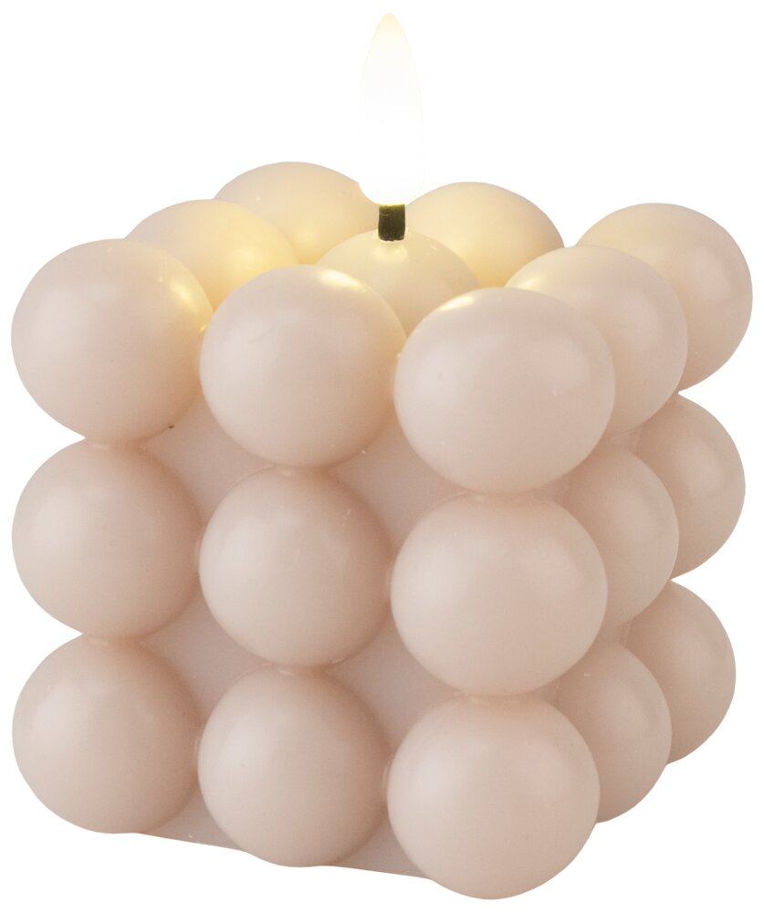 LED-bobbellys H. 7,5 cm-  beige