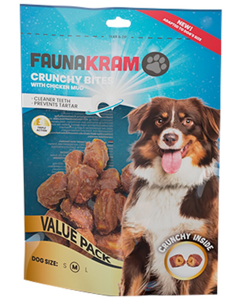 Faunakram Hundesnacks Dental bites med kylling 250 g