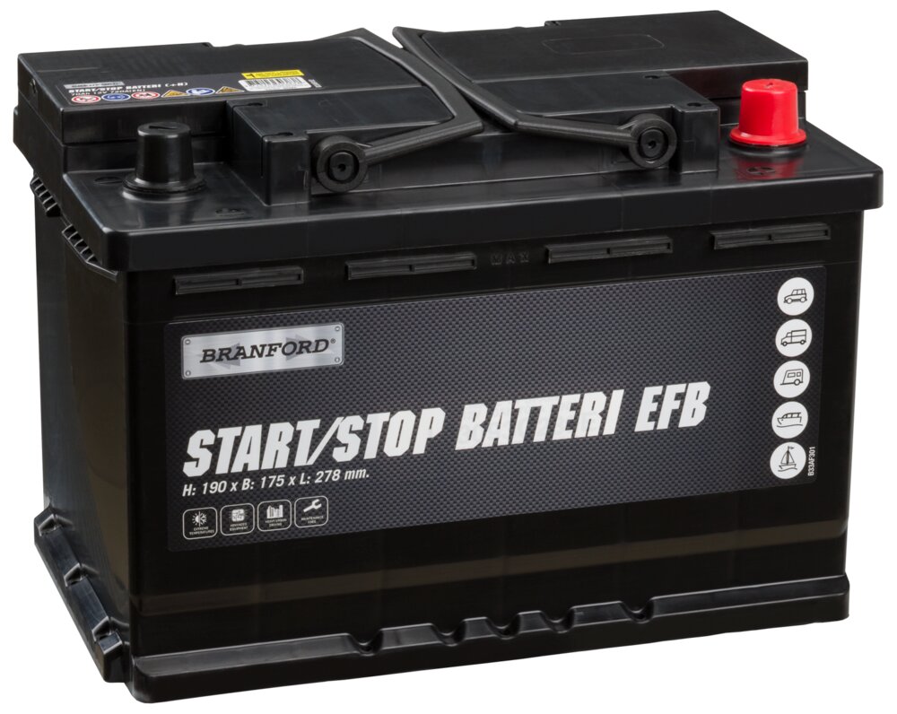 BRANFORD Autobatteri Start/Stop EFB 70Ah +højre