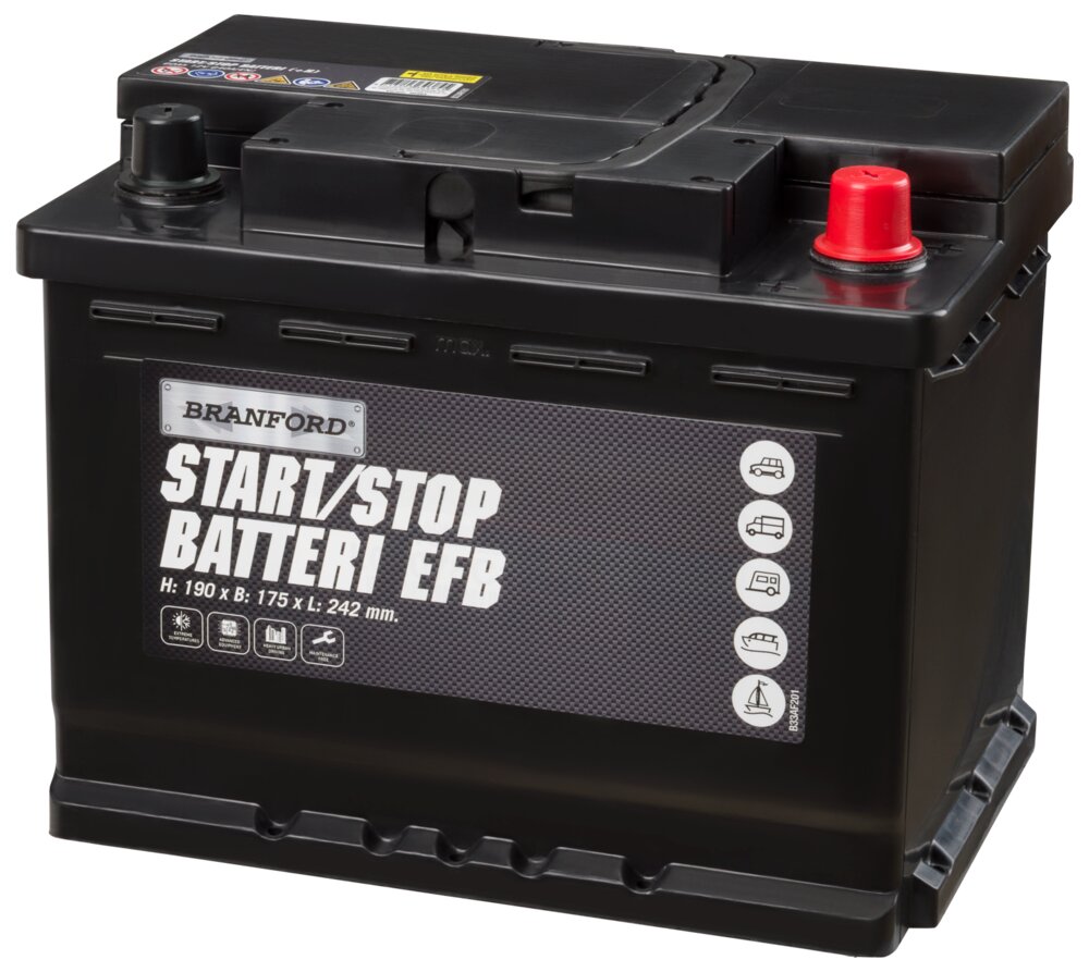 BRANFORD Autobatteri Start/Stop EFB 60Ah +højre