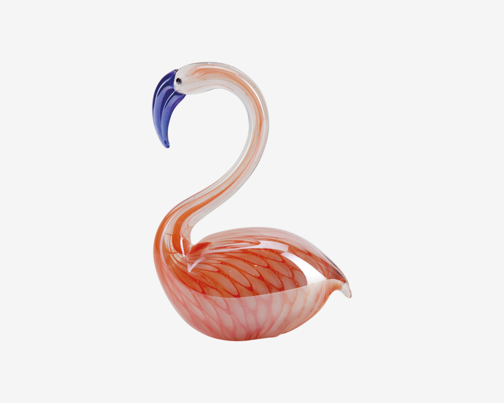 Figur Swan I Glas Orange/Blå