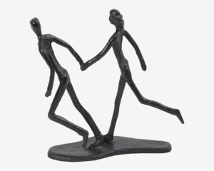 Figur Run Metal Sort H.18 cm 