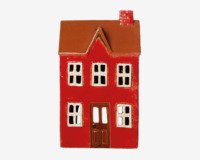 Keramikhus Til Lys Rød H.16 cm 