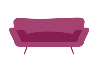 Illustration af lilla sofa