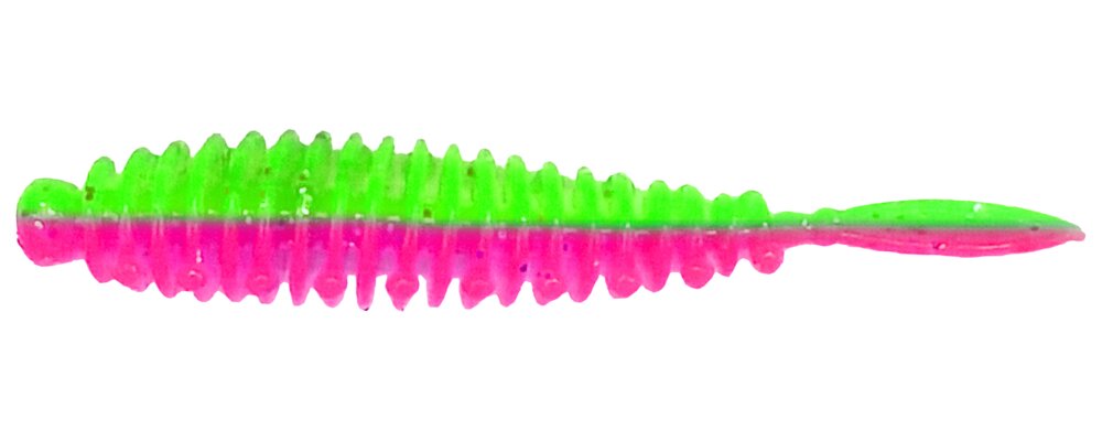 Flexibait Fat Worm Pink Green 5-pak - hvidløg