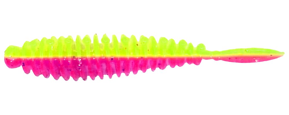 Flexibait Fat Worm Pink Yellow 5-pak - hvidløg