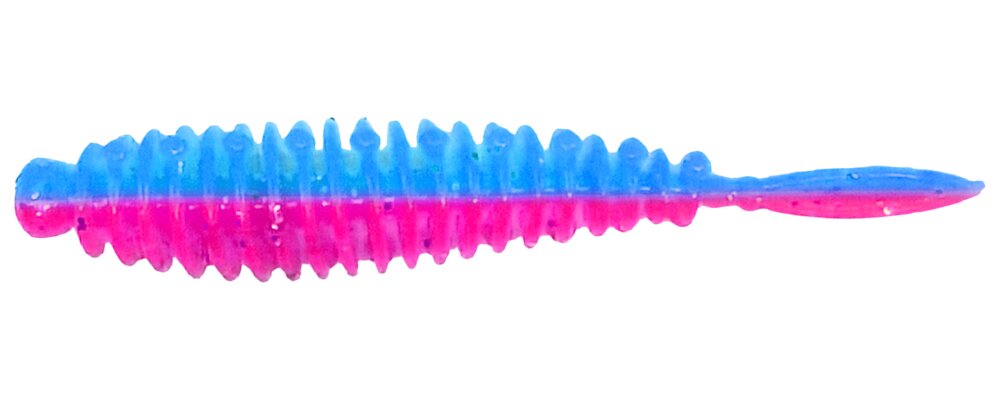Flexibait Fat Worm Pink Blue 5-pak - hvidløg