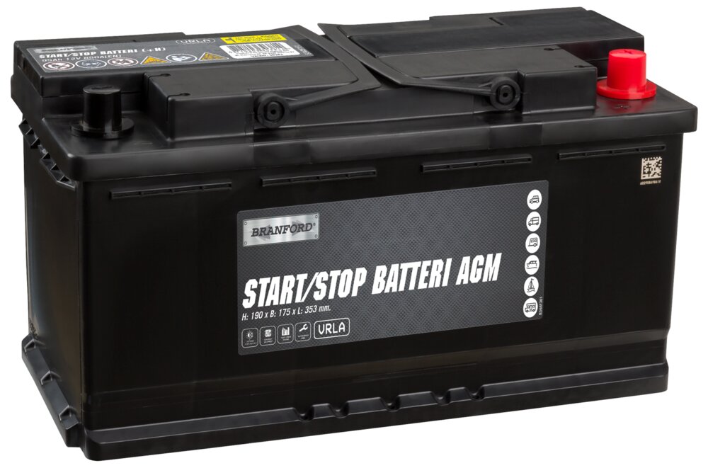 BRANFORD Start/Stop batteri AGM 12V 95 Ah (+h)