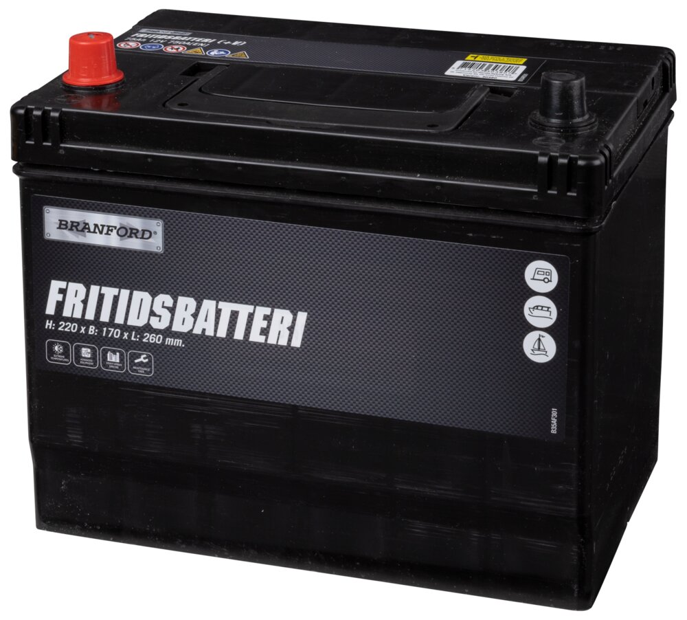BRANFORD Fritidsbatteri 12V 75 Ah (+v)