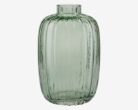 Vase Grøn Med Riller H.20cm