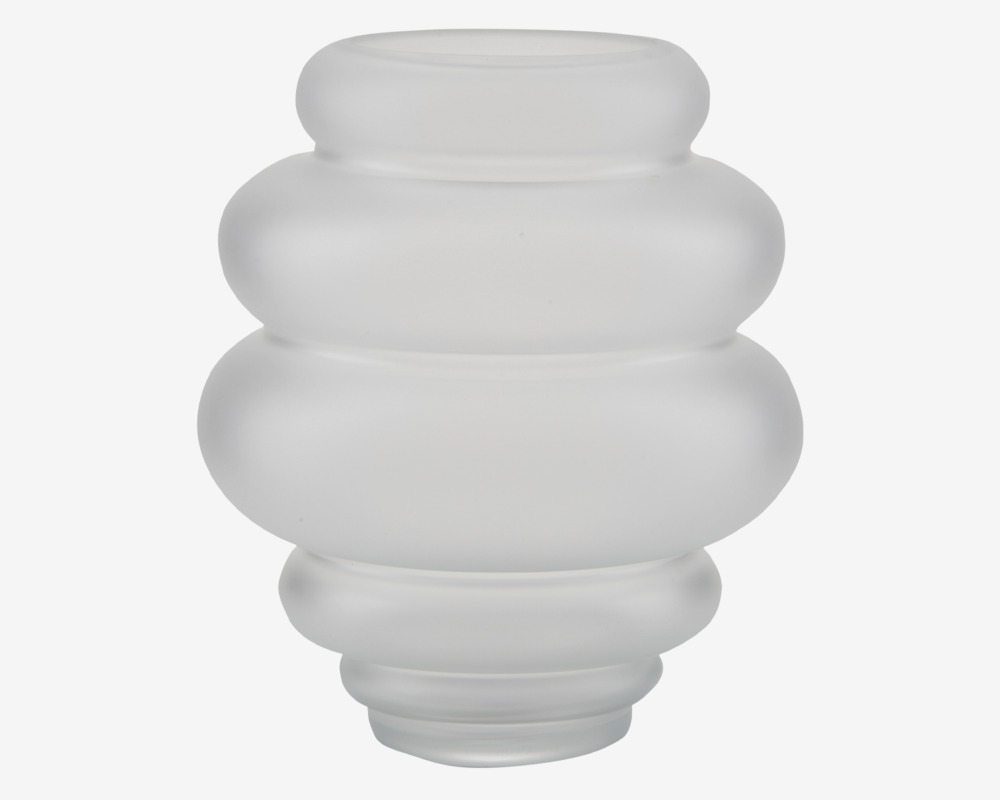 Vase M/Ringe Hvid H.25cm 