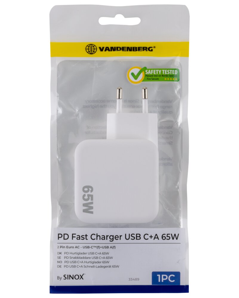 VANDENBERG Oplader USB-C og USB-A 65 W
